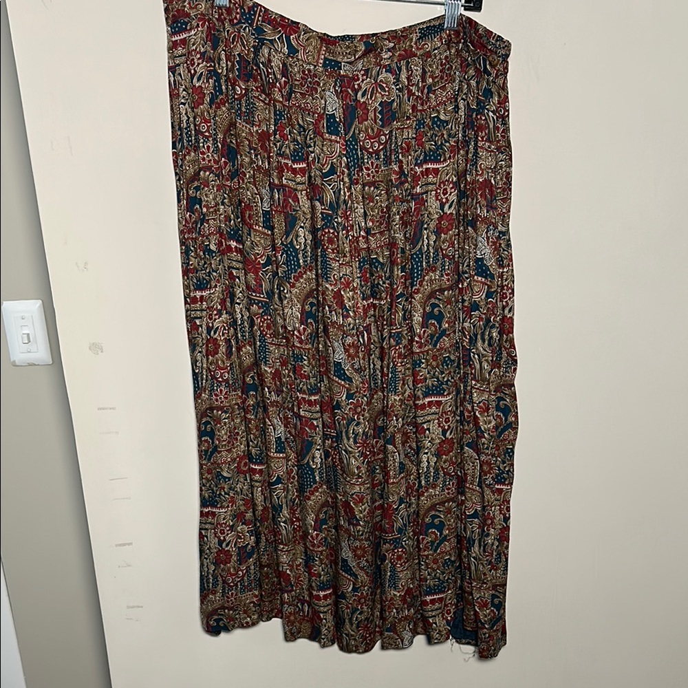 Country Sophisticated Pendleton Floral Patterned Skirt Multicolor